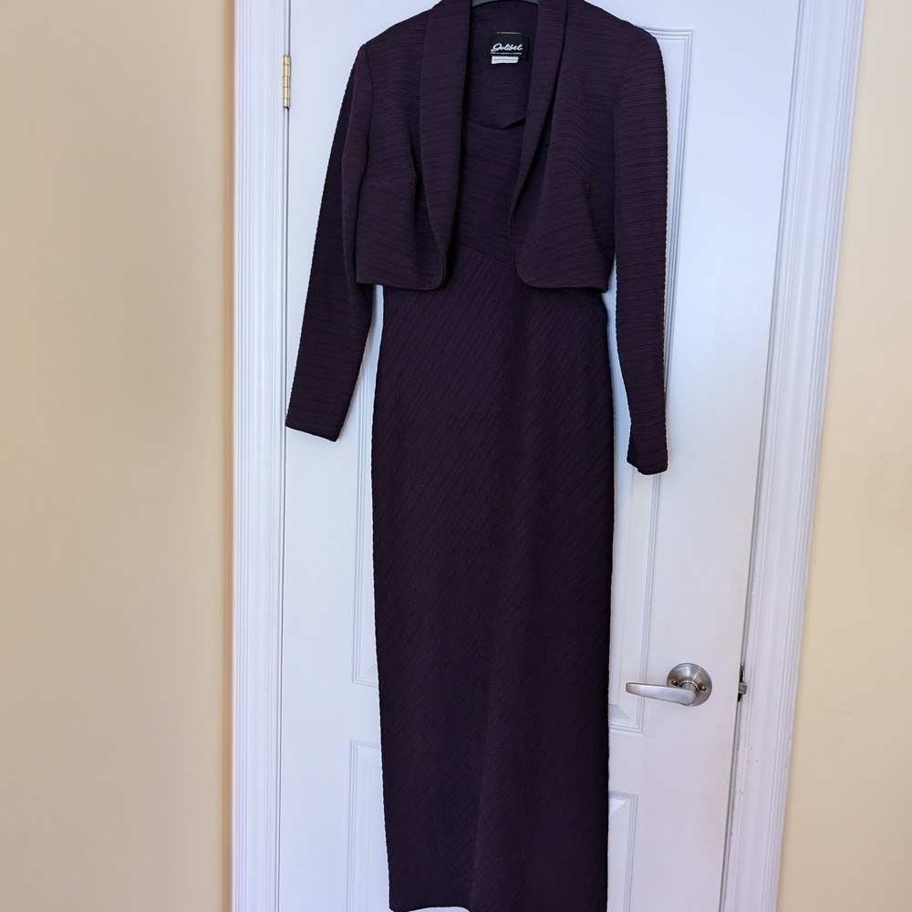 Vintage Formal Dress and Jacket Set Size 10 Purple